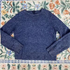 J CREW Mens Lambswool Sweater Size XL Blue Long Sleeve
